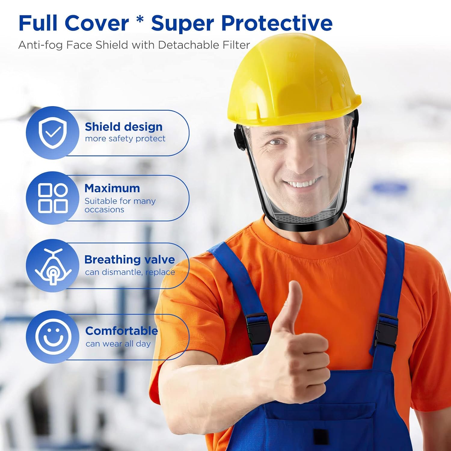 Visiere de protection Transparent Anti-fog